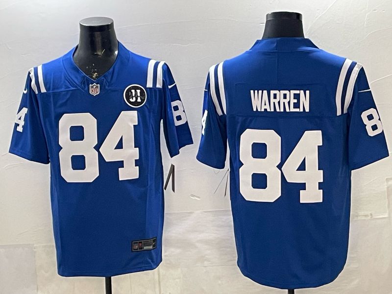 Men 2026 Indianapolis Colts #84 Warren Blue 3th generation Nike Limited NFL Jersey style 01->minnesota vikings->NFL Jersey